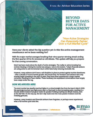 Beyond Better Days for Active Management